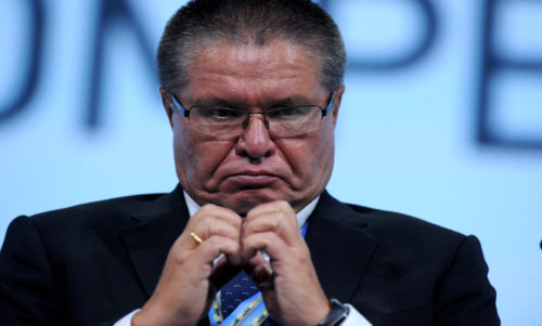 (FILES) This file photo taken on May 24, 2014 shows Russia's Minister of Economic Development Alexei Ulyukayev taking part in the Saint Petersburg International Economic Forum 2014 (SPIEF 2014) in Saint Petersburg Russia's Investigative Committee said on November 15, 2016 that it had detained Ulyukayev on suspicion of taking a two million USD bribe over a massive deal involving state-controlled oil giant Rosneft. / AFP PHOTO / Olga MALTSEVA